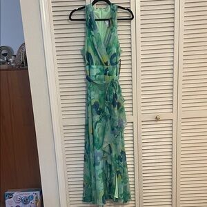London Times Green and Blue Maxi Dress